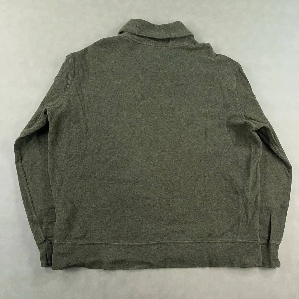 Polo Ralph Lauren Sweater Mens XL Green Long Sleeve Pony Shawl Collar Estate Rib